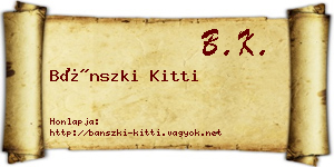 Bánszki Kitti névjegykártya