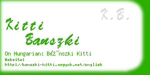 kitti banszki business card